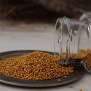 Mostaza amarilla en grano
