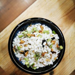 risotto setas y espárragos