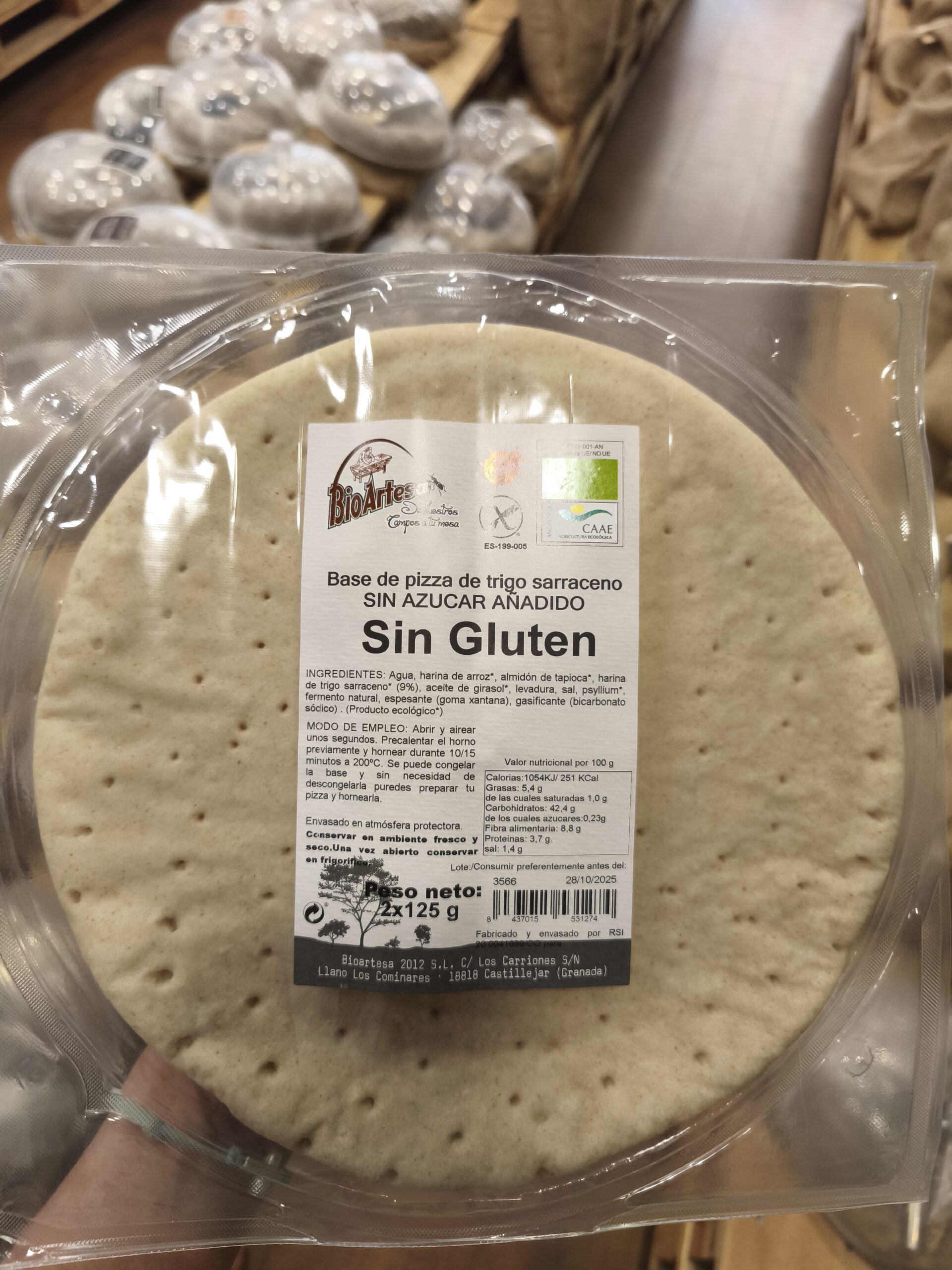 masa pizza sin gluten